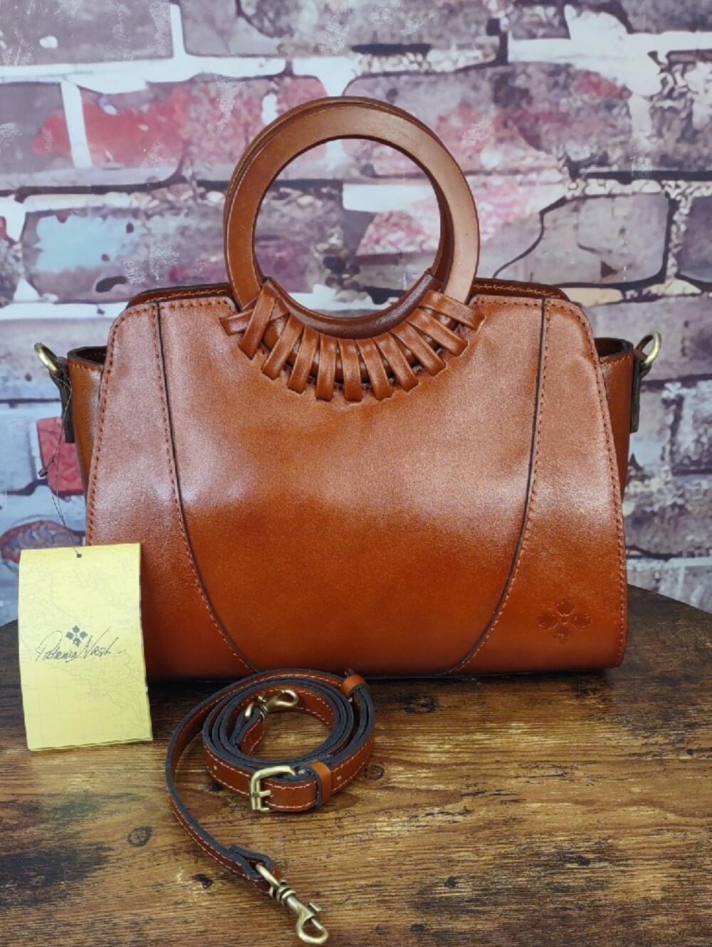 Patricia Nash "Lyon" Leather Circular-Handle Satchel - Picture 3 of 12